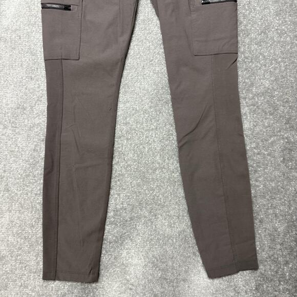 Athleta Headlands Hybrid Cargo Pants Womens 0 Brown High Rise Zip Pockets Ankle - Picture 3 of 11